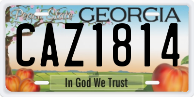 GA license plate CAZ1814