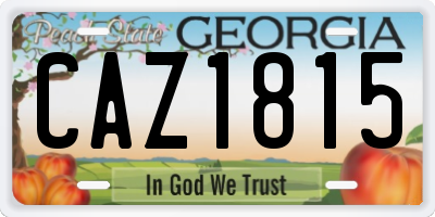 GA license plate CAZ1815