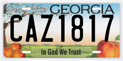 GA license plate CAZ1817