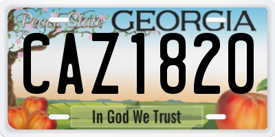 GA license plate CAZ1820