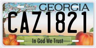 GA license plate CAZ1821