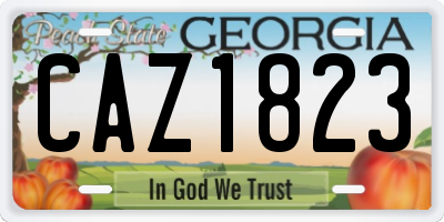 GA license plate CAZ1823