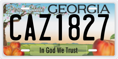 GA license plate CAZ1827