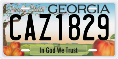 GA license plate CAZ1829