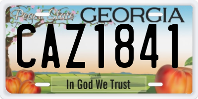 GA license plate CAZ1841