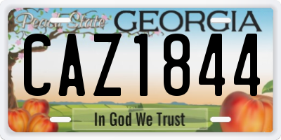 GA license plate CAZ1844