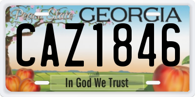 GA license plate CAZ1846