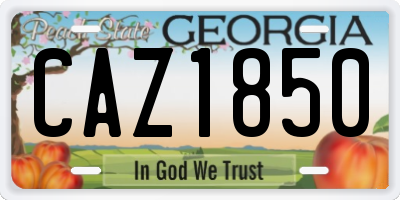 GA license plate CAZ1850