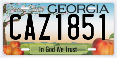 GA license plate CAZ1851