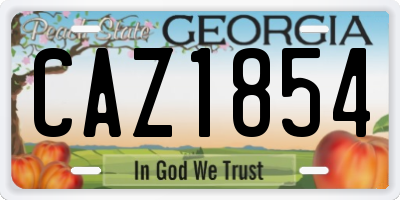 GA license plate CAZ1854