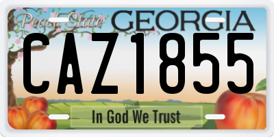 GA license plate CAZ1855