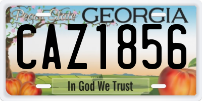 GA license plate CAZ1856