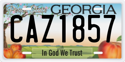 GA license plate CAZ1857