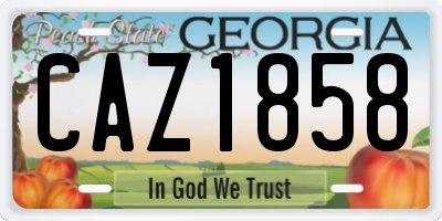 GA license plate CAZ1858