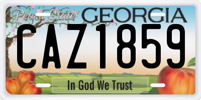 GA license plate CAZ1859