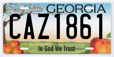 GA license plate CAZ1861