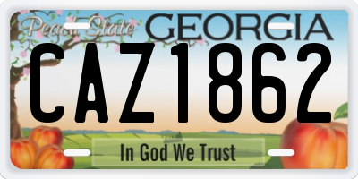 GA license plate CAZ1862