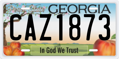 GA license plate CAZ1873