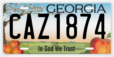 GA license plate CAZ1874