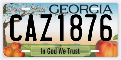 GA license plate CAZ1876