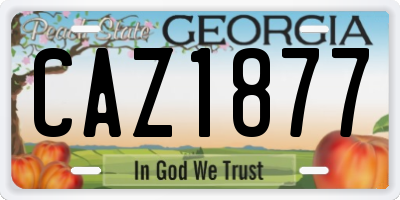 GA license plate CAZ1877