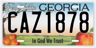 GA license plate CAZ1878