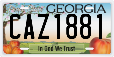 GA license plate CAZ1881