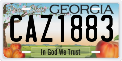 GA license plate CAZ1883