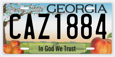 GA license plate CAZ1884