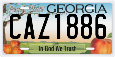 GA license plate CAZ1886