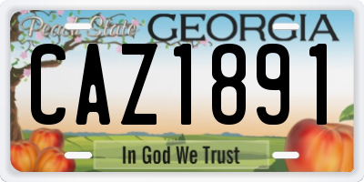 GA license plate CAZ1891