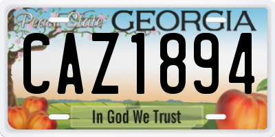 GA license plate CAZ1894