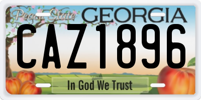 GA license plate CAZ1896