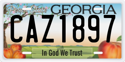 GA license plate CAZ1897