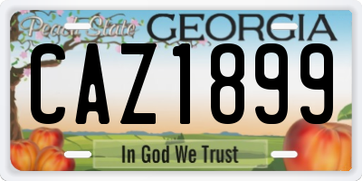 GA license plate CAZ1899