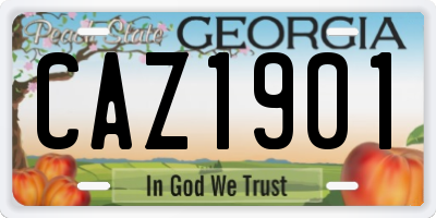 GA license plate CAZ1901