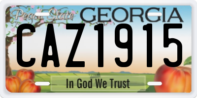 GA license plate CAZ1915