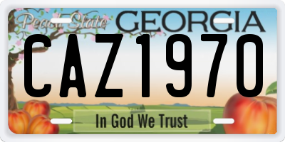 GA license plate CAZ1970