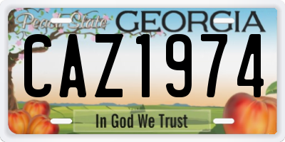 GA license plate CAZ1974