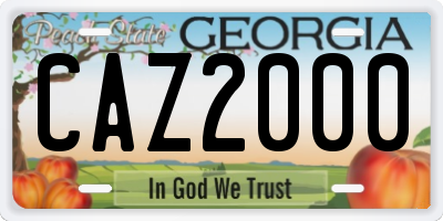 GA license plate CAZ2000