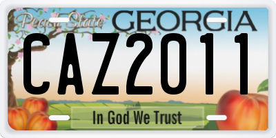 GA license plate CAZ2011