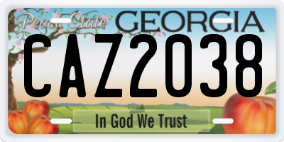 GA license plate CAZ2038
