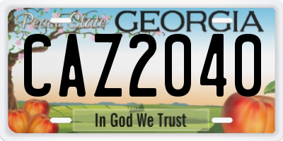 GA license plate CAZ2040