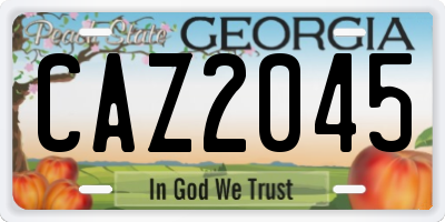 GA license plate CAZ2045