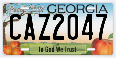 GA license plate CAZ2047