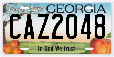 GA license plate CAZ2048