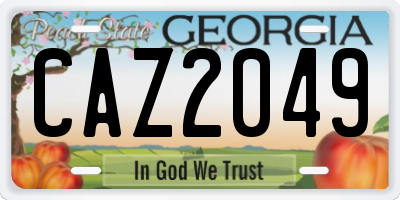 GA license plate CAZ2049