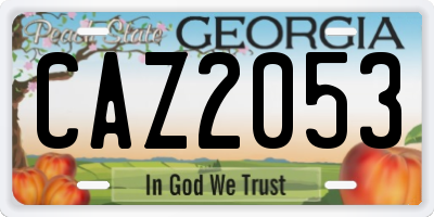 GA license plate CAZ2053