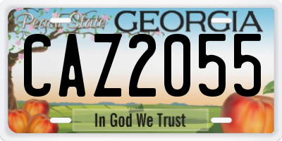 GA license plate CAZ2055