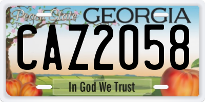 GA license plate CAZ2058